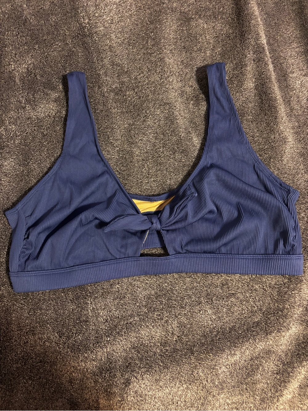 Old Navy Brand New Blue Ribbed Knot-Front Bikini Top